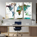Modern Watercolor World Map Canvas Wall Art – Framed by MyGreatCanvas | Canvas Wall Art Prints | Photo Prints & Wall Decor