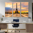 Paris Eiffel Tower Sunset Canvas Wall Art Print - Iconic