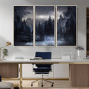 Night Landscape and Trees Wall Art Canvas Print