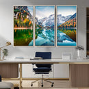 Spectacular autumn view of Braies Lake Wall Art Canvas Print by MyGreatCanvas | Canvas Wall Art Prints | Photo Prints & Wall Decor