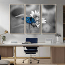 Blue Butterfly Black and White Canvas Wall Art by MyGreatCanvas | Canvas Wall Art Prints | Photo Prints & Wall Decor