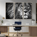 Black and White Lion Canvas Wall Art Print – Wildlife by MyGreatCanvas | Canvas Wall Art Prints | Photo Prints & Wall Decor