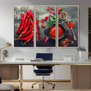 Red Chili Peppers Wall Art Kitchen Artwork Canvas Print by MyGreatCanvas | Canvas Wall Art Prints | Photo Prints & Wall Decor