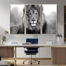 Black and White Lion Canvas Wall Art – Animal Print Artwork