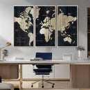 Antique Old World Map Wall Art Canvas Print