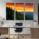 Forest Landscape Wall Art Sunset Canvas, Forest Sunset