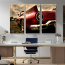 Red Classic Car Wall Art Canvas Print