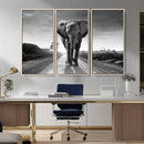 Black and White Elephant Wall Art Canvas Print