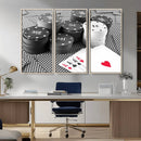Poker Game Cards Wall Art Canvas, Multi Panel Wall Art