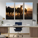 Horse Herd Wall Art Animal Canvas Print