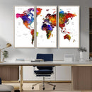 World Map Canvas Print – Detailed Map of the World Wall Art