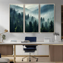 Captivating Misty Forest Wall Art Premium Canvas Print a