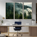 Misty Forest Wall Art Premium Canvas Print a Foggy and