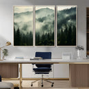 Captivating Misty Forest Wall Art Premium Canvas Print a