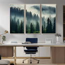 Captivating Misty Forest Wall Art Premium Canvas Print a
