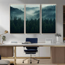 Captivating Misty Forest Wall Art Premium Canvas Print,