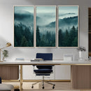 Captivating Misty Foggy Forest Wall Art Premium Canvas Print