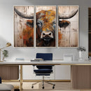 Abstract Bull Highland Cow Canvas Wall Art Print – Vibrant by MyGreatCanvas | Canvas Wall Art Prints | Photo Prints & Wall Decor