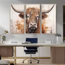Vintage Scottish Highland Cow Cattle Art, Scottish Highland