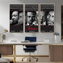Thinker Quintet Canvas Wall Art – Martin, Obama, Malcolm X,