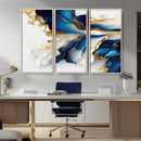 Gold Marble Art - Abstract Geode Gold And Blue Marble Shape