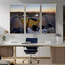 Dodger Stadium Sunset Game Triple Canvas Wall Art - Los