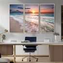 Sunset Beach Wall Art – Soothing Coastal Landscape, Ready to