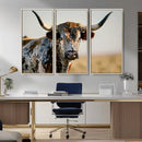 Texas Bull Longhorn Wall Art Canvas Print for Farm House by MyGreatCanvas | Canvas Wall Art Prints | Photo Prints & Wall Decor