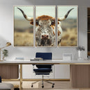 Texas Cow Longhorn Wall Art Canvas Print for Farm House Wall by MyGreatCanvas | Canvas Wall Art Prints | Photo Prints & Wall Decor