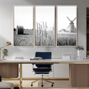 Vintage Farmhouse Black and White Triptych Wall Art – Giclee