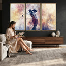 Abstract Watercolor Golf Player Wall Art Canvas Print