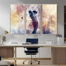 Abstract Watercolor Golf Player Wall Art Canvas Print