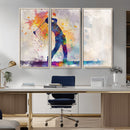 Watercolor Golf Swing Wall Art Canvas Print | Vibrant