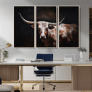 Texas Longhorn Wall Art Canvas Print | Western Ranch Decor |