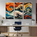 Abstract Wave Wall Art | Ready to Hang Framed Canvas Print |