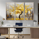 Golden Tree Canvas Print | Abstract Wall Art for Modern