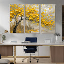 Yellow Blossom Tree Canvas Wall Art - Floral Abstract Modern
