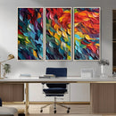 Vibrant Abstract Leaf Wall Art Canvas Print | Bold Colorful