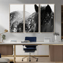Black Horse in Snow Canvas Print | Winter Horse Wall Art |