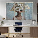 Golden Petal Wall Art - Petal Silhouette Woman Wall Art by MyGreatCanvas | Canvas Wall Art Prints | Photo Prints & Wall Decor