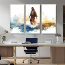 Watercolor Jesus Walking Wall Art Print, Jesus Water Canvas