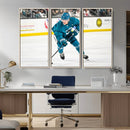 San Jose Sharks Ice Hockey Player Wall Art Canvas Print