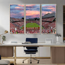 Carter-Finley Stadium Art Sunset Game Triple Canvas Wall Art by MyGreatCanvas | Canvas Wall Art Prints | Photo Prints & Wall Decor