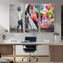 Banksy Print - Street Art Canvas Wall Art - Kids Revealing