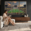 University of Michigan Wolverines Print Canvas, Football