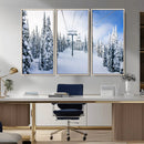 Winter Ski Lift Wall Art Print - Landscape Wall Art | Snowy
