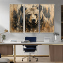 Majestic Grizzly 399 Bear Wall Art | 3-Panel Rustic Canvas by MyGreatCanvas | Canvas Wall Art Prints | Photo Prints & Wall Decor