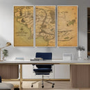 Middle Earth Map Canvas Wall Art – Vintage Fantasy Map
