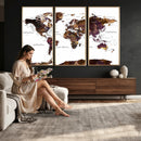 World Map Canvas Print – Detailed Map of the World Wall Art