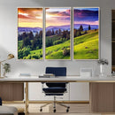 Green Hills and Sunset Wall Art Print - Scenic Landscape by MyGreatCanvas | Canvas Wall Art Prints | Photo Prints & Wall Decor